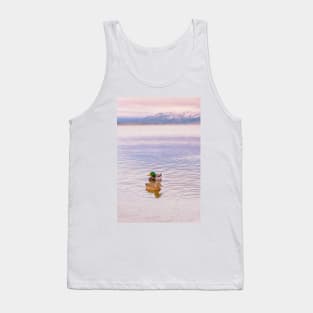 Mallard Ducks on Winter Sunset Lake Tank Top